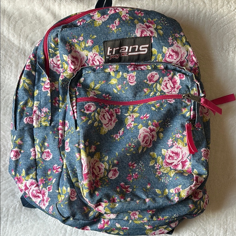 Floral Backpack - Blue and Pink